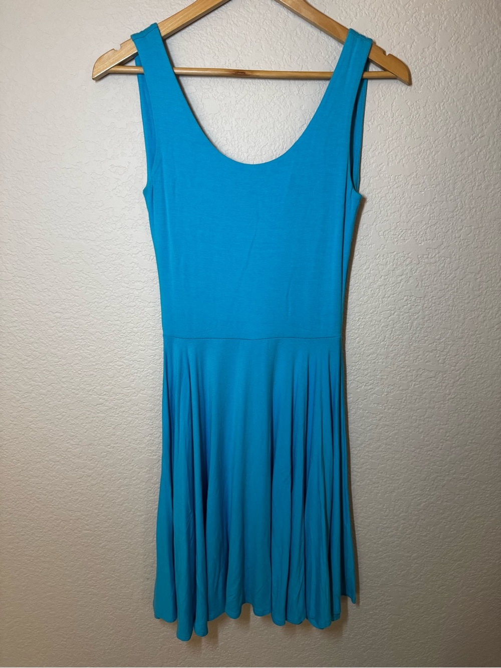 Cynthia Rowley Bright Turquoise Scoop Neck Sleeveless Skater Dress